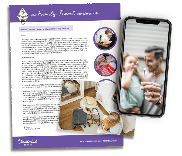 family travel marketing content with kids