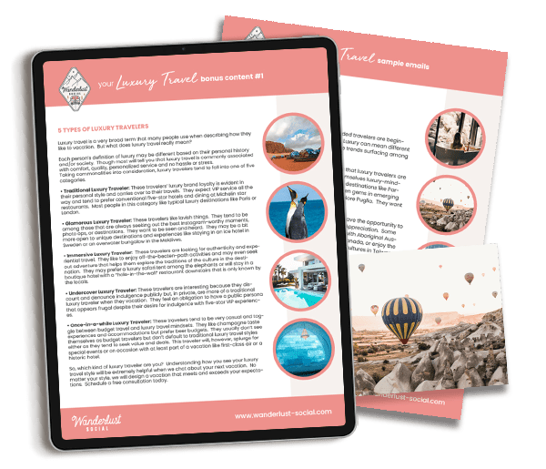 Luxury Travel Marketing Images