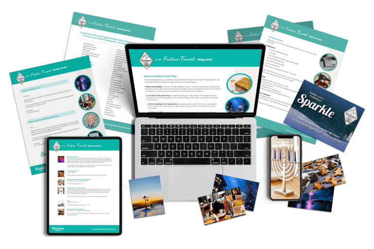 Festive Holiday season travel marketing bundle