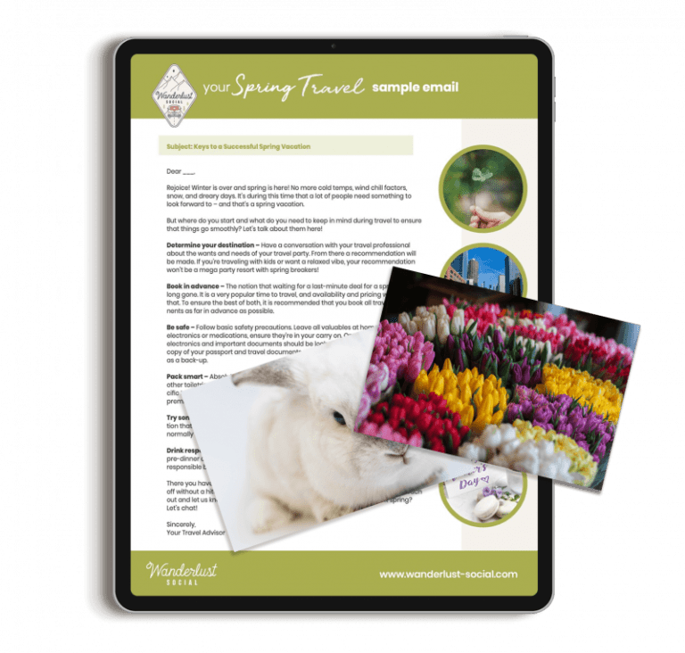 Spring travel marketing content