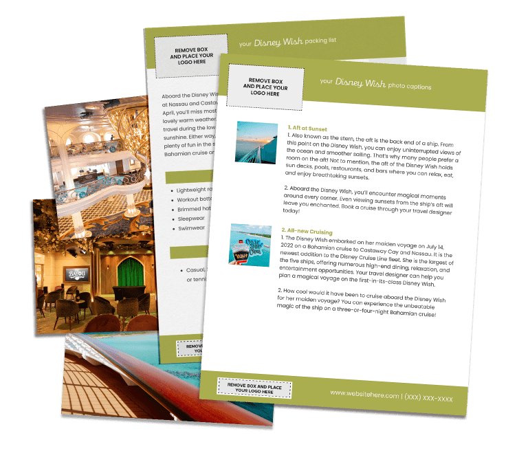 Marketing Content for Disney Cruise Vacations