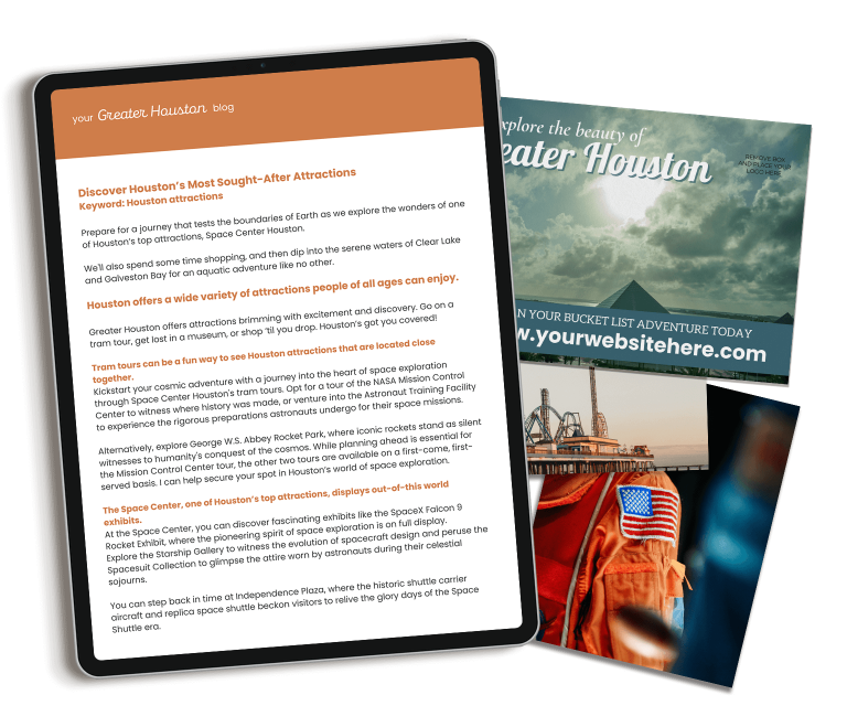 Houston travel marketing content