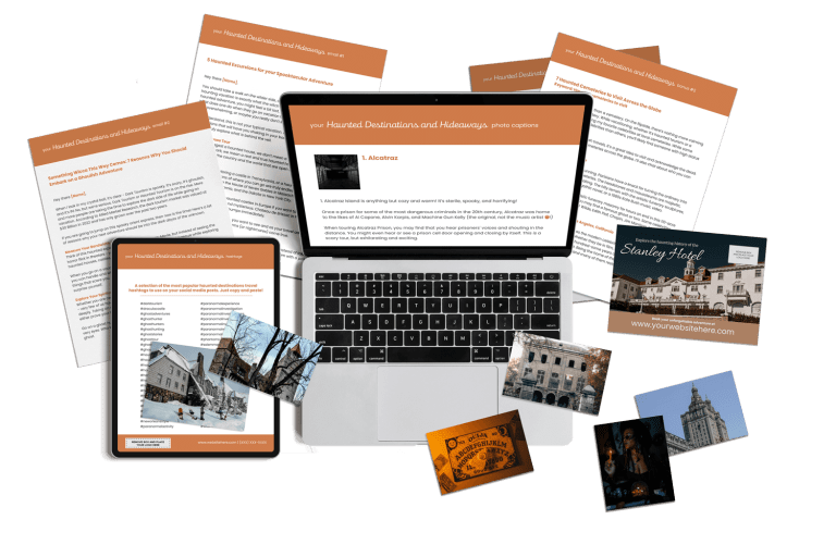 Haunted destination content marketing bundle for travel agencies