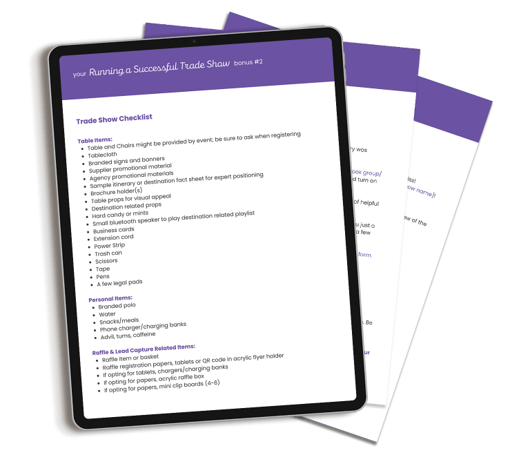 Trade Show resources for travel agencies