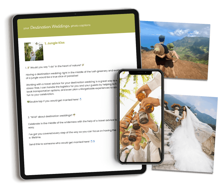Destination weddings and honeymoon travel marketing bundle