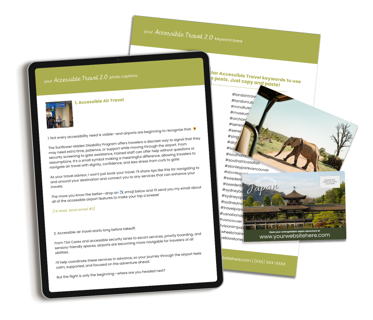 Accessible Travel marketing content for travel agents