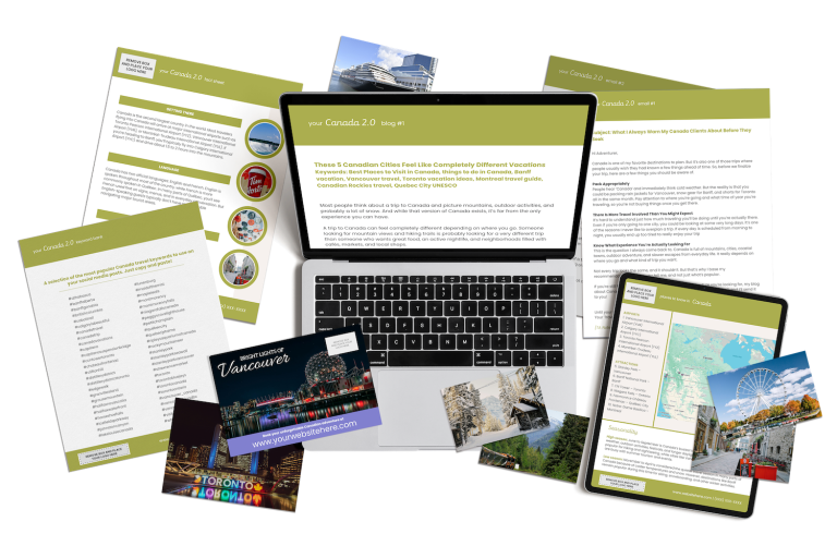 Our Canada marketing content includes done-for-you content for travel agency professionals.