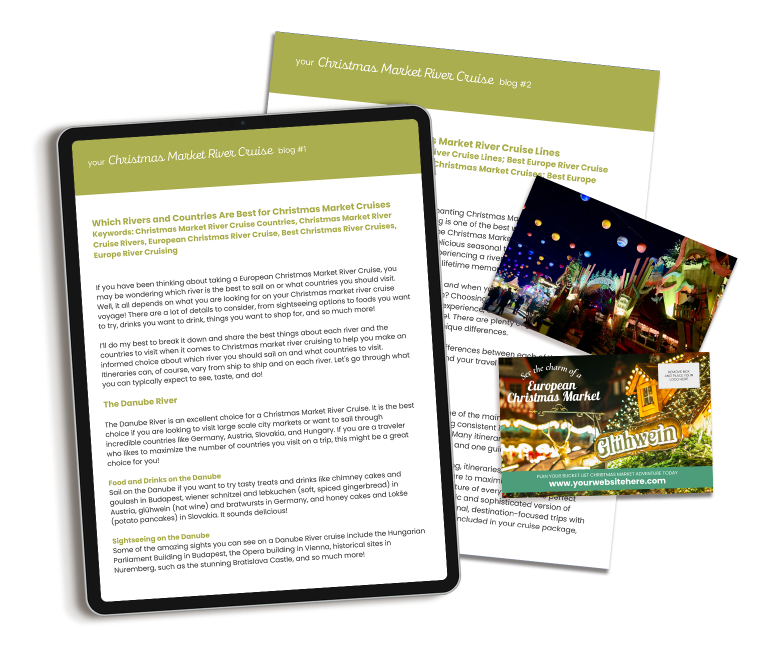 Christmas market river cruise content marketing for travel professionals