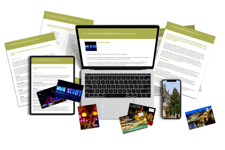Christmas market river cruise content marketing for travel agents