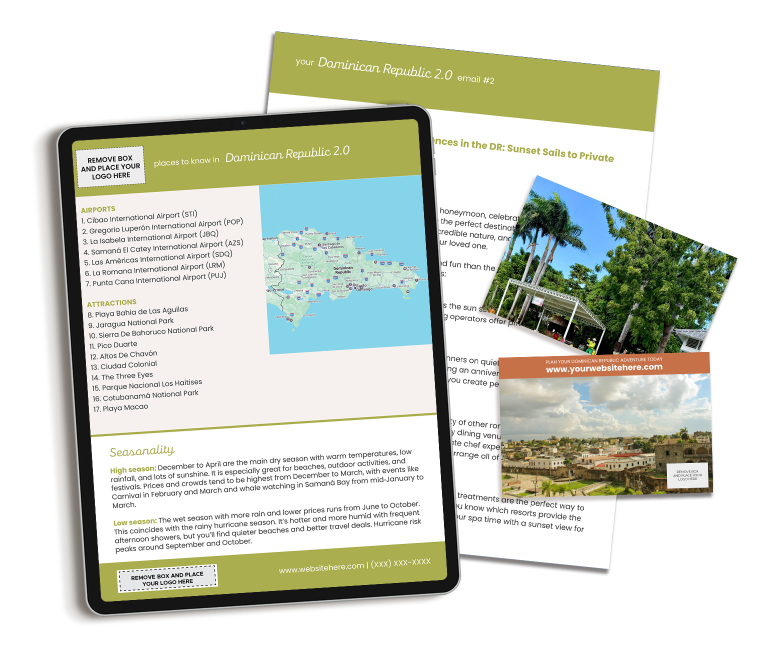 Our Dominican Republic marketing content includes done-for-you content for travel professionals.