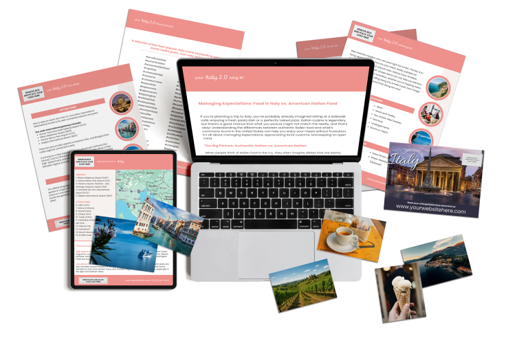 Our Italy marketing content includes done-for-you content for travel agents.