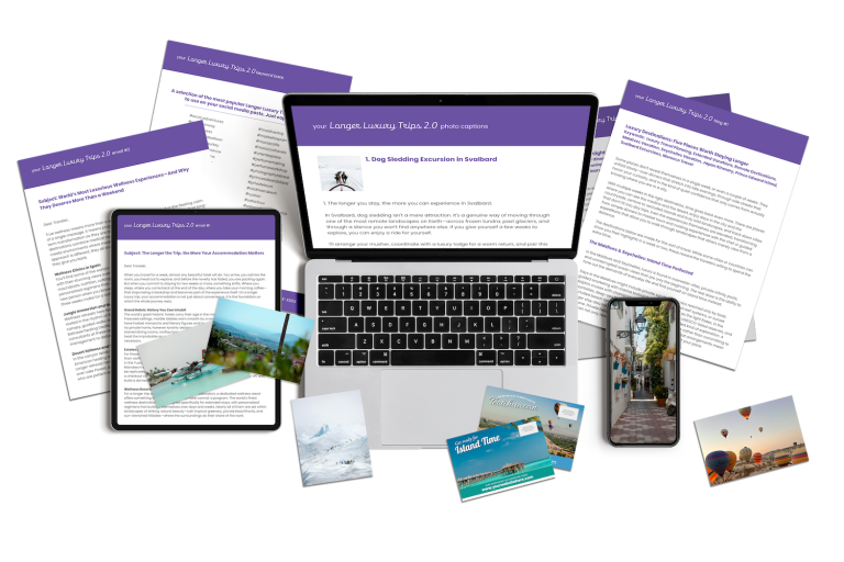 Longer Luxury Trips marketing content for travel agency owners