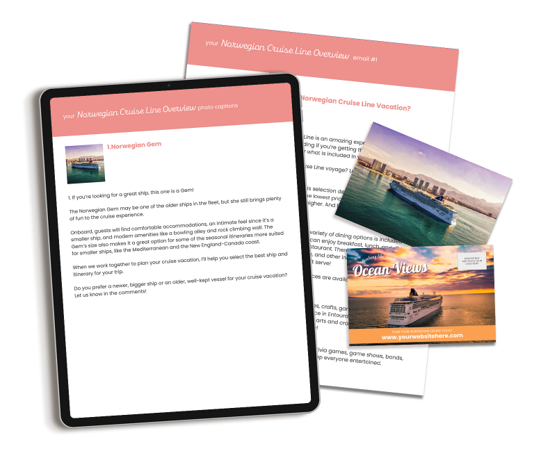 Norwegian Cruise Line content marketing for travel agents