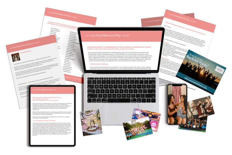 Bachelorette and bachelor party travel marketing content