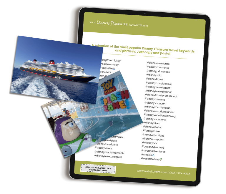 Disney Cruise Treasure ship marketing content and image bundle