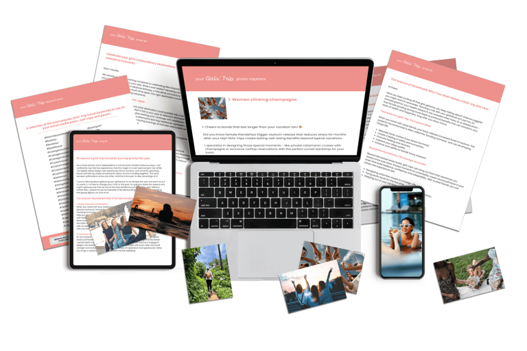 marketing content for girls trips for travel agents