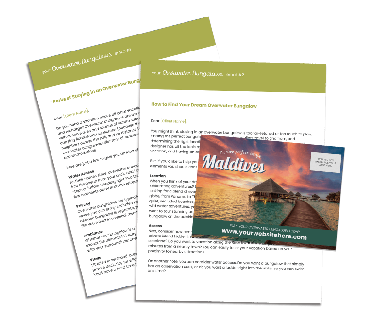 maldives bungalow travel marketing for travel agents