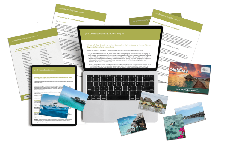 Overwater Bungalows travel content marketing for agencies