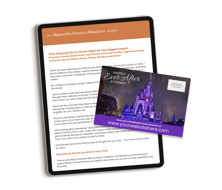 Disney Show Entertainment Travel Marketing Bundle