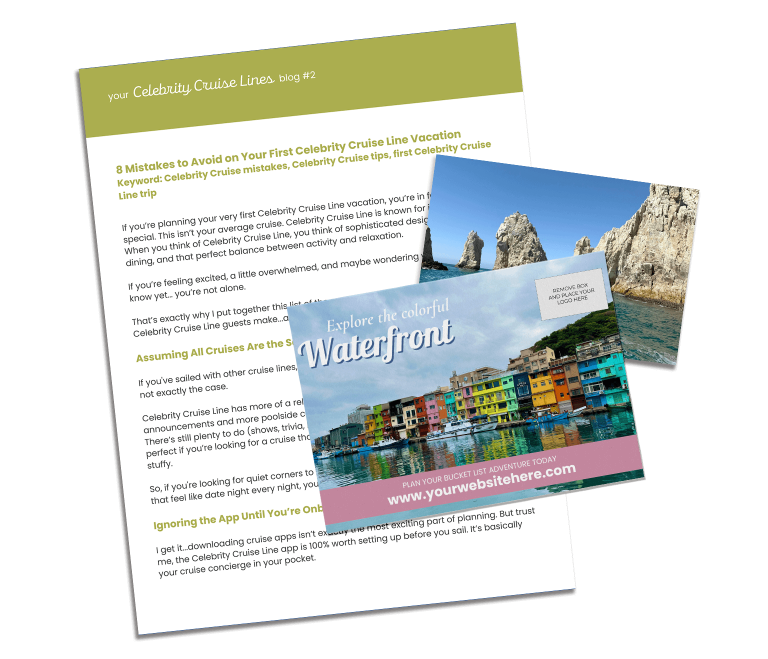 Celebrity Cruise Lines content marketing for travel agencies