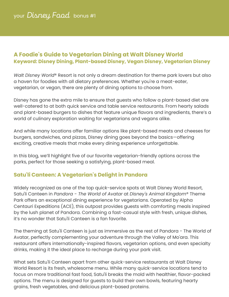 A Foodie 39 s Guide to Vegetarian - Food And Drinks At The Magical Theme Park Bonus 1 791x1024