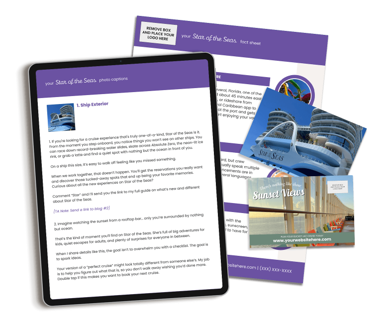 Royal Caribbean Star of the Seas Marketing Content Bundle for travel agency owners