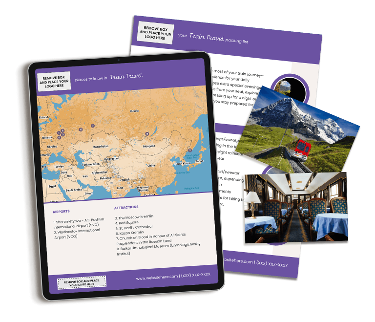 Train travel content marketing bundle for travel agencies