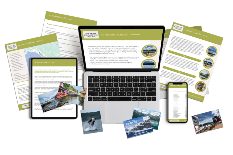 Alaskan Cruise marketing content for travel agents