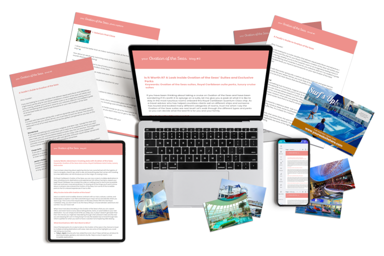 Royal Caribbean Ovation of the Seas content marketing bundle for travel agents