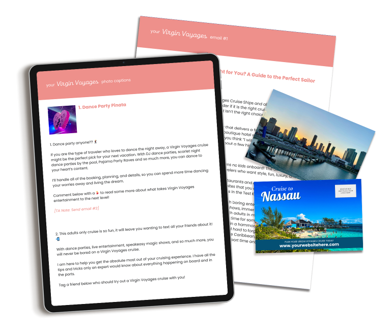 Virgin Voyages content marketing for travel professionals