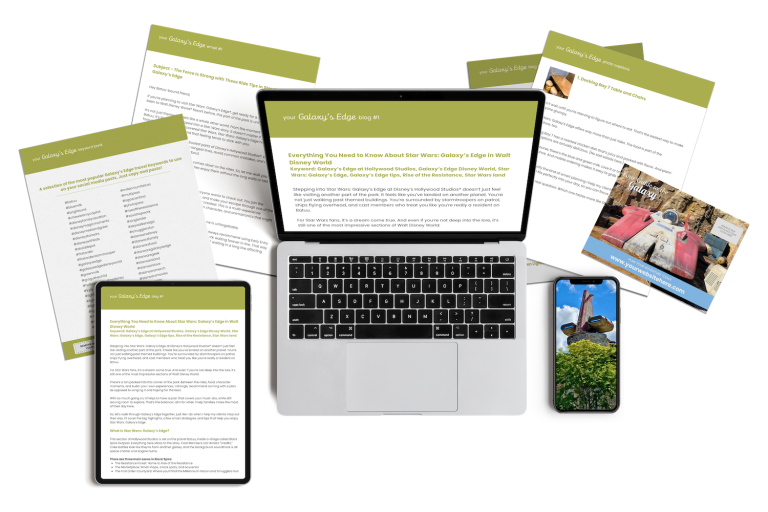 The Galaxy's Edge marketing content bundle includes done-for-you content for travel agents.