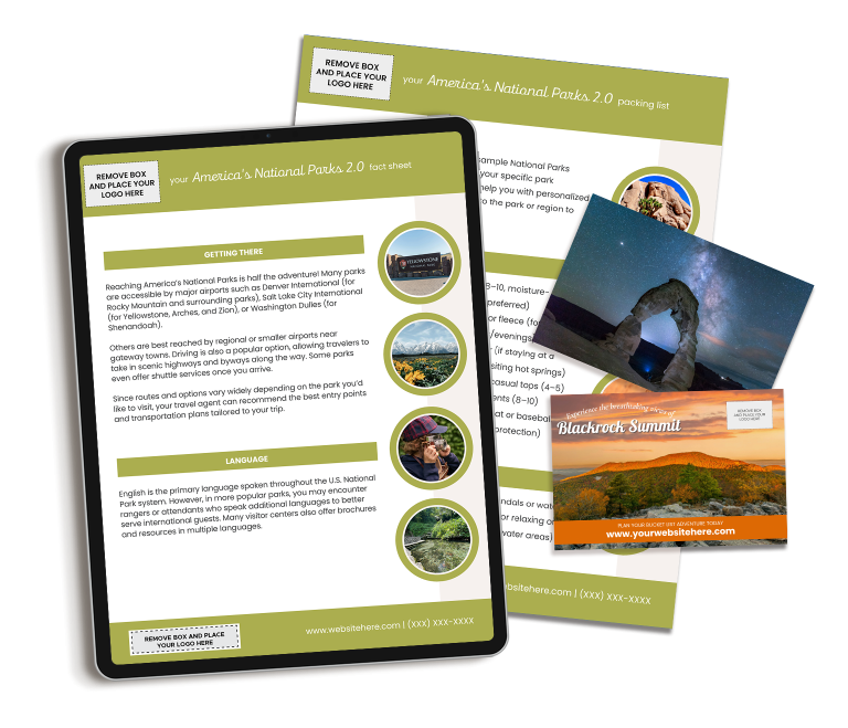America's National Parks marketing content for travel agency owners