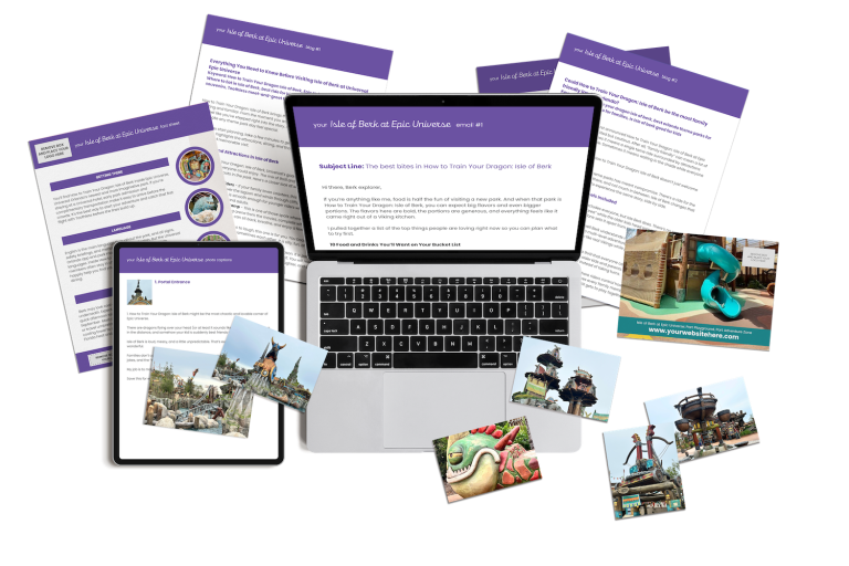 Our Isle of Berk at Epic Universe marketing content includes done-for-you content for travel agents.